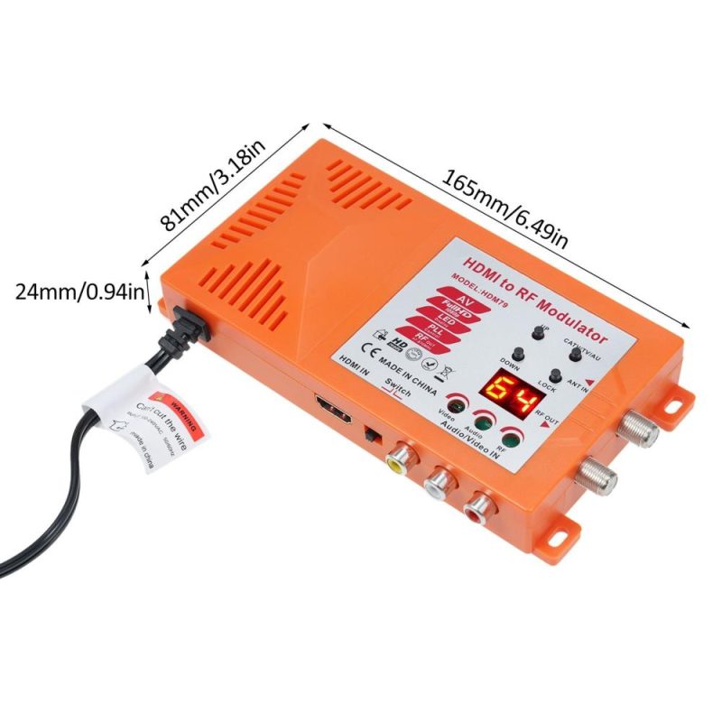 TV/AV to RF Modulator Coaxial UHF Converter Adapter w/ANT & Channel Switch for Gaming Laptop Blu-ray HD Digital AV Video to Analog Coax NTSC TV  |   Other Instruments Measurement & Analysis Instruments Orange