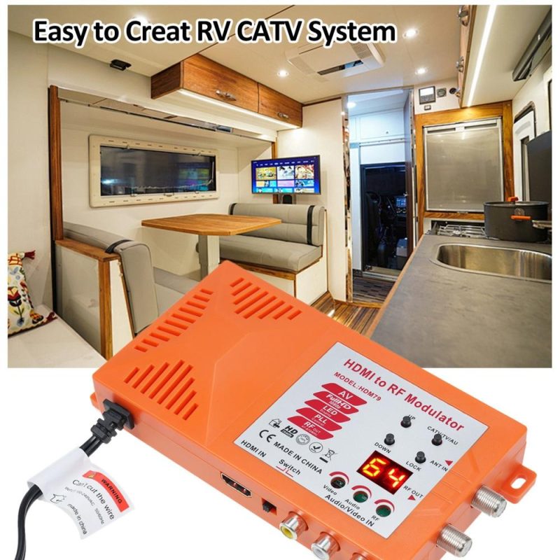 TV/AV to RF Modulator Coaxial UHF Converter Adapter w/ANT & Channel Switch for Gaming Laptop Blu-ray HD Digital AV Video to Analog Coax NTSC TV  |   Other Instruments Measurement & Analysis Instruments Orange