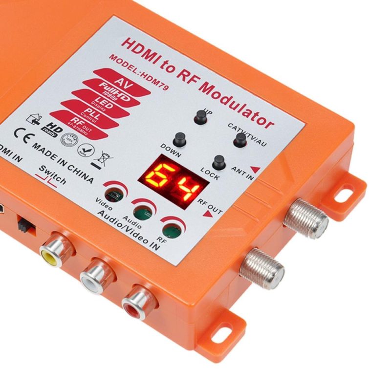 TV/AV to RF Modulator Coaxial UHF Converter Adapter w/ANT & Channel Switch for Gaming Laptop Blu-ray HD Digital AV Video to Analog Coax NTSC TV  |   Other Instruments Measurement & Analysis Instruments Orange