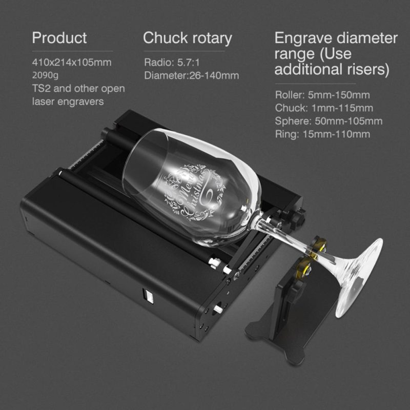 Two Trees TR2 Pro 4 in 1 Y-axis Rotary Roller Multifunctional Laser Engraver Attachment Use for Column Cylinder Bottle Cans Rings Engraving  |   Laser Equipment Laser Equipment Laser Equipment