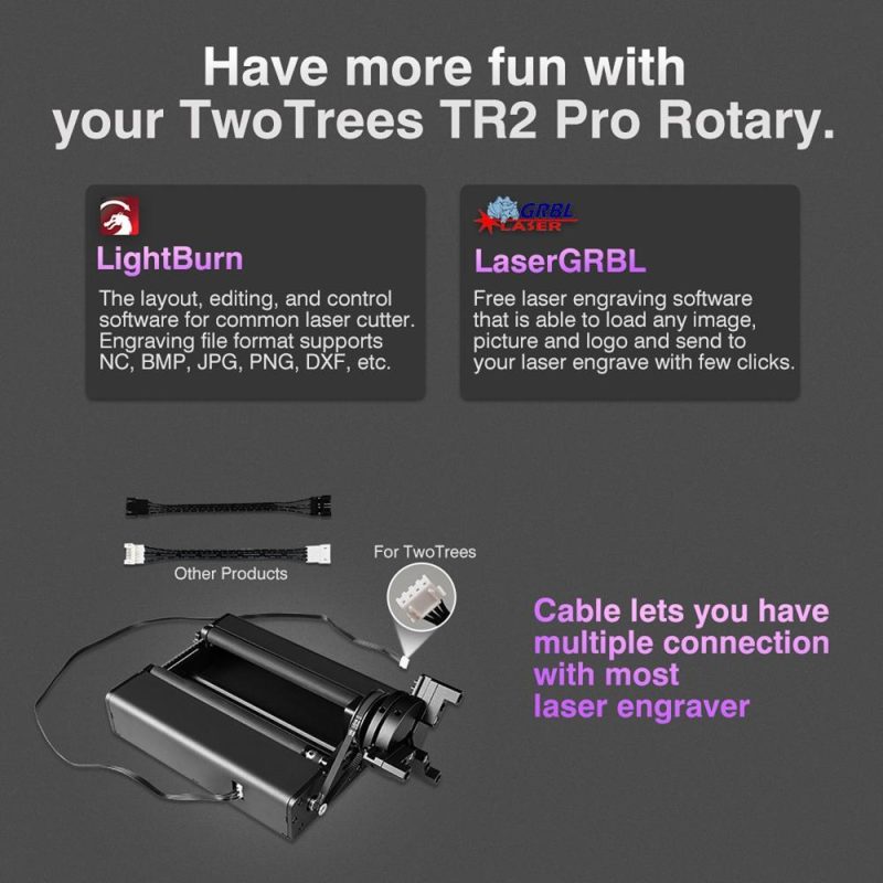 Two Trees TR2 Pro 4 in 1 Y-axis Rotary Roller Multifunctional Laser Engraver Attachment Use for Column Cylinder Bottle Cans Rings Engraving  |   Laser Equipment Laser Equipment Laser Equipment