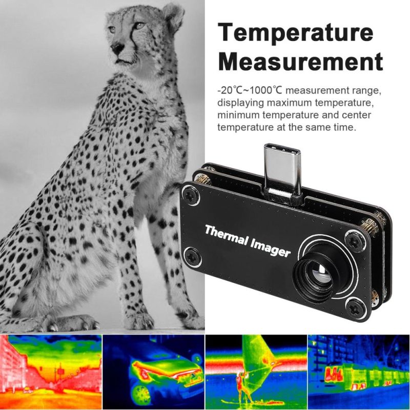 Type-C Interface 32*32 Resolution Infrared Thermal Imager Multifunction Tempreature Measurement Meter Cellphone for Android Mobilephone with OTG Function  |   Infrared Thermometer Infrared Thermometer Black