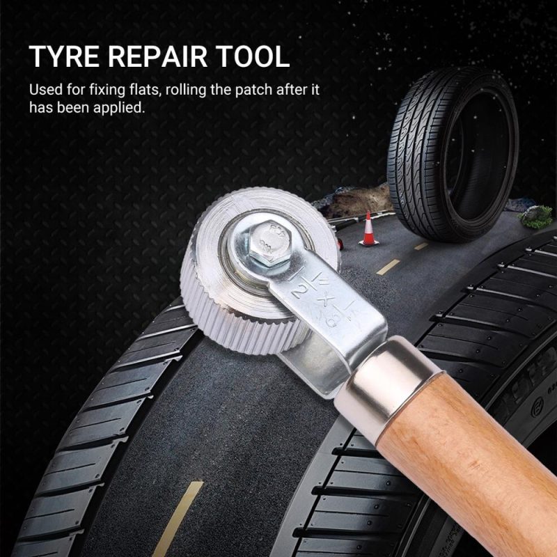 Tyre Patch Roller with Wooden Handle 6mm/20mm/40mm Tire Stitcher Tube Repair Tool for Fixing Flats  |   Others Hardware & Gadgets Others