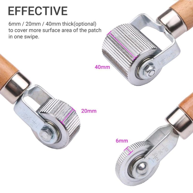 Tyre Patch Roller with Wooden Handle 6mm/20mm/40mm Tire Stitcher Tube Repair Tool for Fixing Flats  |   Others Hardware & Gadgets Others