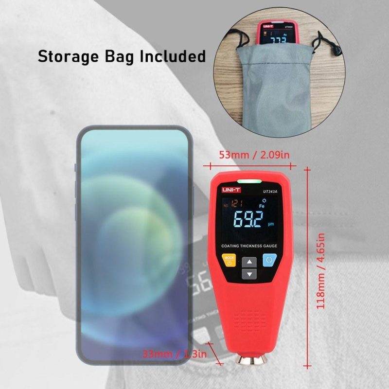 UNI-T Dual Purpose Paint Coating Thickness Gauge Digital Coatings Thickness Tester 0～1750μm for Ferrous Substrate / Non-Ferrous Substrate Measurement  |   Other Instruments Measurement & Analysis Instruments Other Instruments