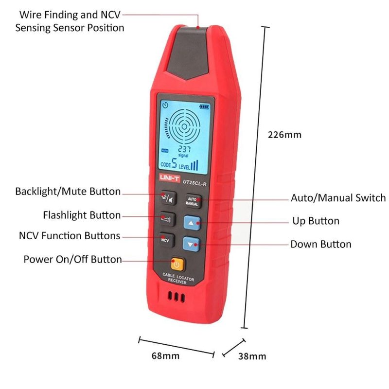 UNI-T UT25CL Cable Detector in the Wall Electric Scanner Underground Cable Locator Wire Tracker Professional Hidden Lines Finder  |   Other Instruments Measurement & Analysis Instruments Other Instruments