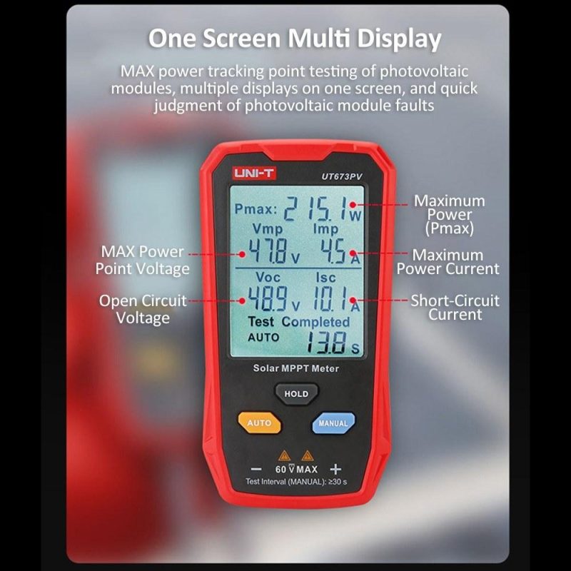 UNI-T UT673PV Solor MPPT Meter Photovoltaic Maximum Power Tester Peak Open Circuit Voltage Short Circuit Current Pmax Lmp Test  |   Other Instruments Measurement & Analysis Instruments Other Instruments