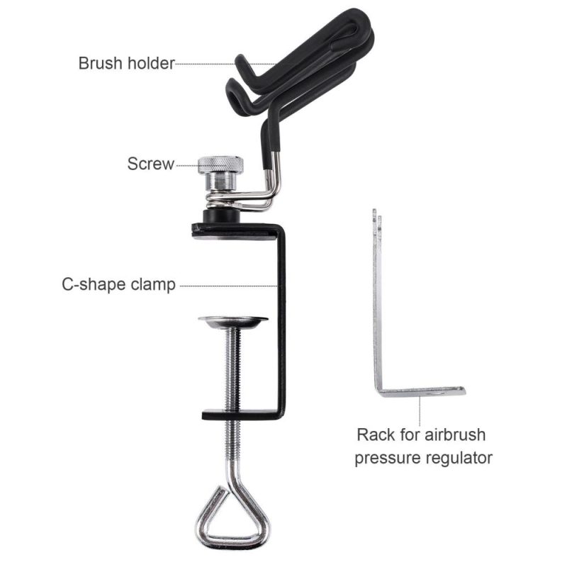 Universal Airbrush Holder Stand Airbrush Rack Tool Two-Brush Holder Clamp-on Table Stand  |   Electrical Equipment & Supplies Electrical Equipment & Supplies Electrical Equipment & Supplies