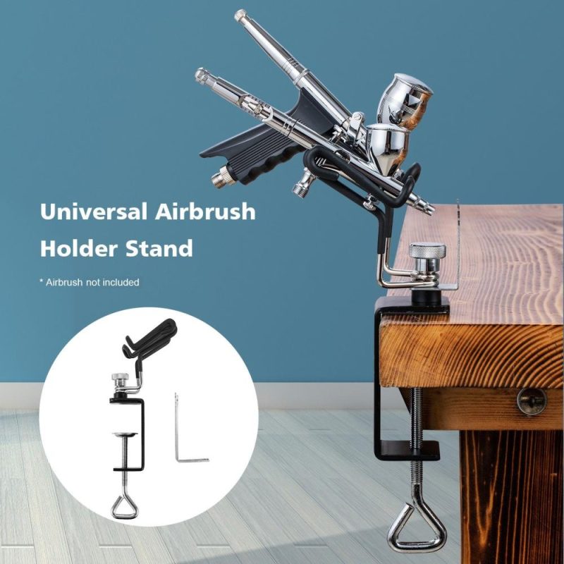 Universal Airbrush Holder Stand Airbrush Rack Tool Two-Brush Holder Clamp-on Table Stand  |   Electrical Equipment & Supplies Electrical Equipment & Supplies Electrical Equipment & Supplies