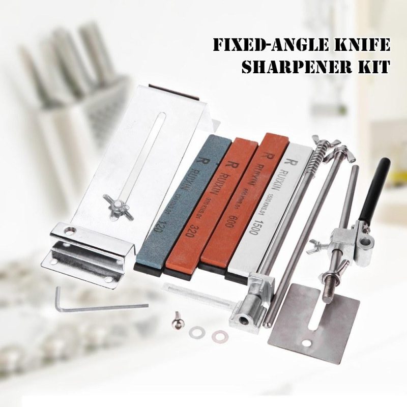 Upgraded Fixed-angle Knife Sharpener Kit Full Metal Stainless Steel Professional 4 Sharpening Stones  |   Cutting Tools Cutting Tools Cutting Tools