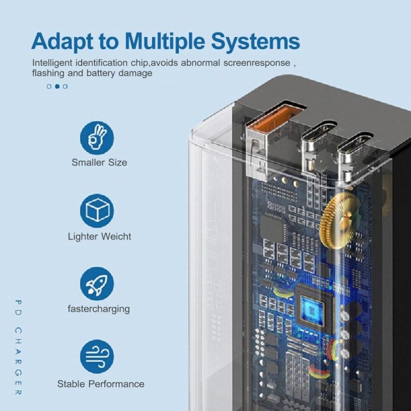 USB C Charger 65W 3-Port PD Charger Type C Fast Charger Adapter Power Delivery USB Wall Charger Compatible with USB C Laptops Sarmt Phones  |   Electrical Equipment & Supplies Electrical Equipment & Supplies Black