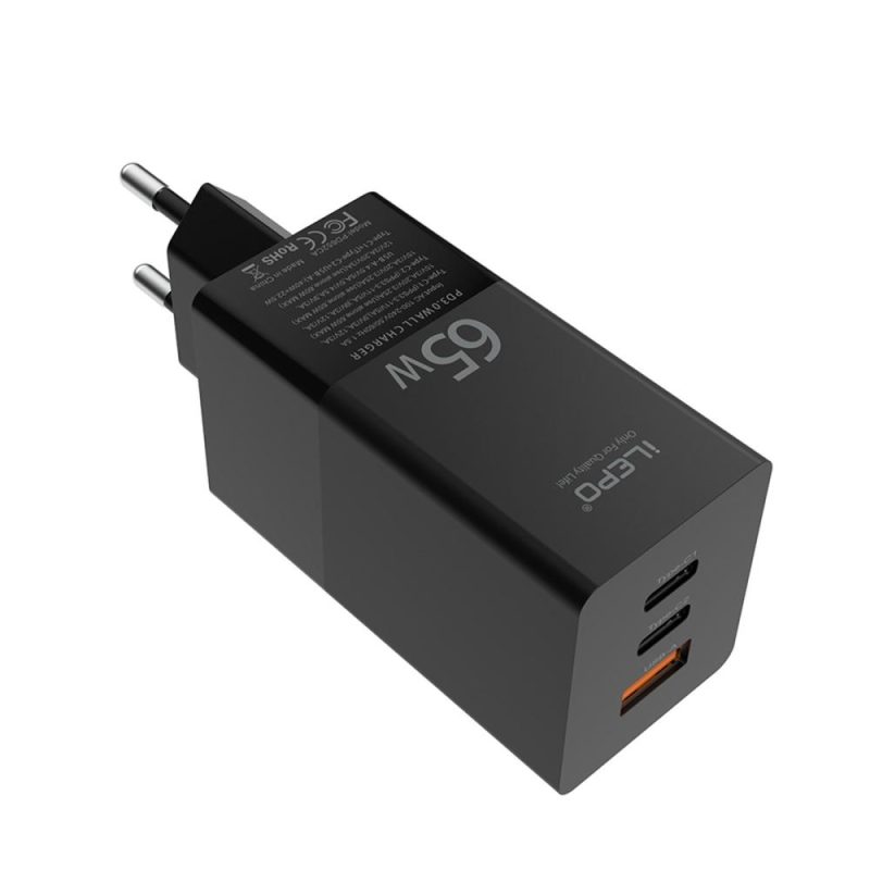 USB C Charger 65W 3-Port PD Charger Type C Fast Charger Adapter Power Delivery USB Wall Charger Compatible with USB C Laptops Sarmt Phones  |   Electrical Equipment & Supplies Electrical Equipment & Supplies Black