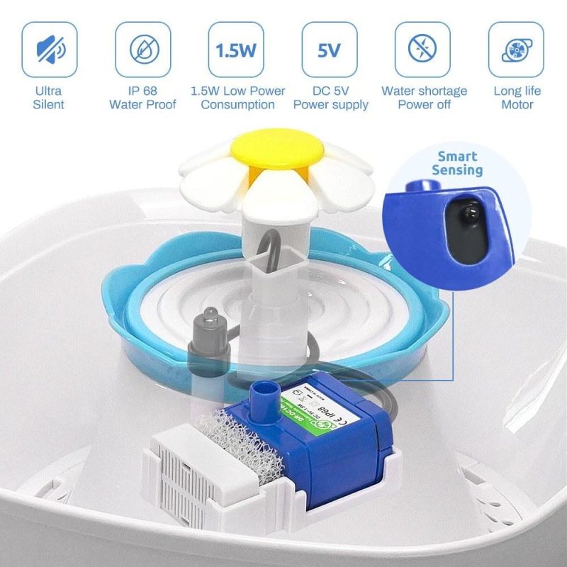 USB Pet Water Fountain Pump Replacement Low Noise Pump Motor with Auto Shut Off  |   Others Others Blue+ Black