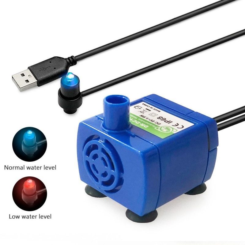 USB Pet Water Fountain Pump Replacement Low Noise Pump Motor with Auto Shut Off  |   Others Others Blue+ Black