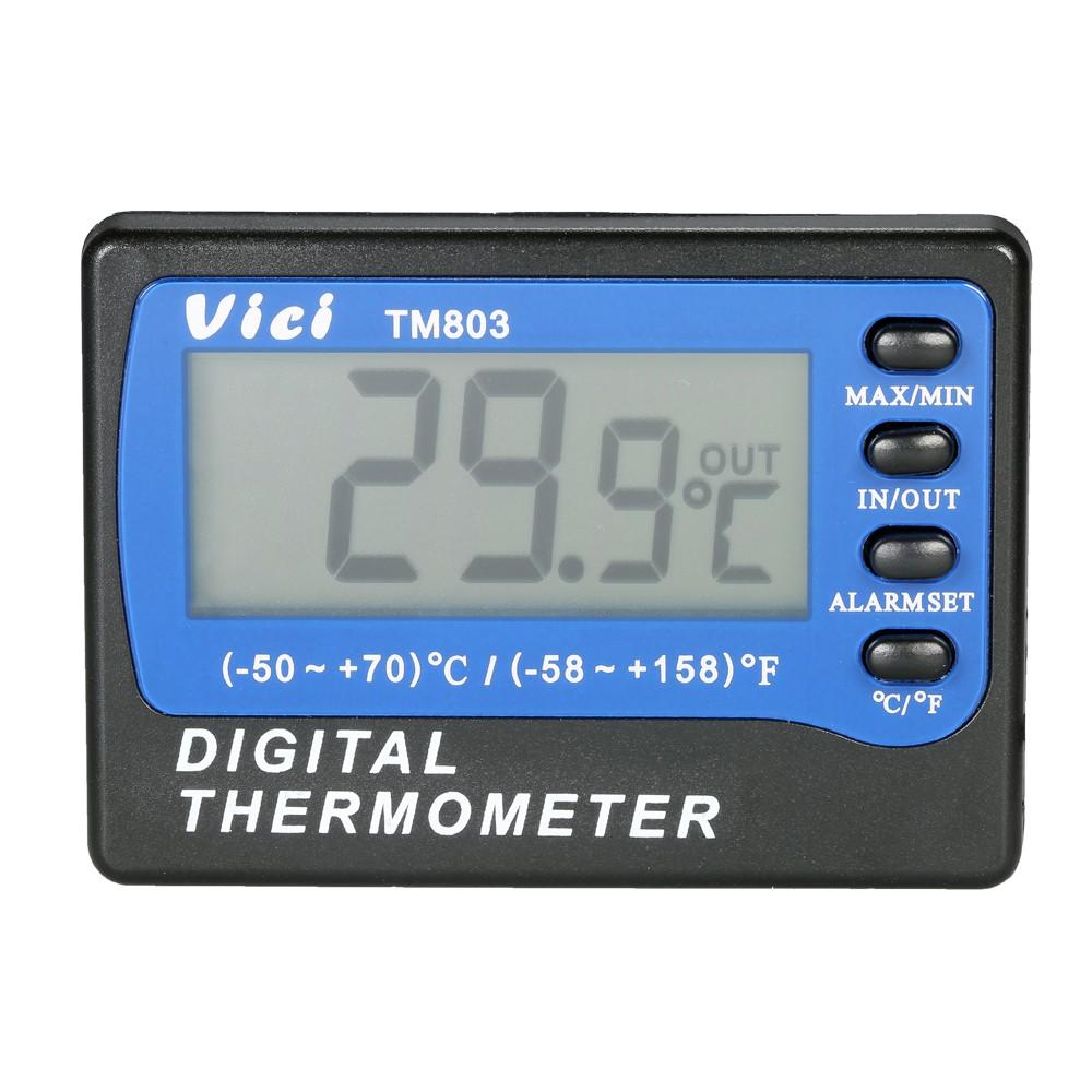 Vici Mini LCD Digital Thermometer Temperature Meter Celsius Fahrenheit Degree In Out Fridge Freezer Thermometer with Probe Max Min Value Display  |   Temperature & Humidity Measurements Measurement & Analysis Instruments Black/Blue