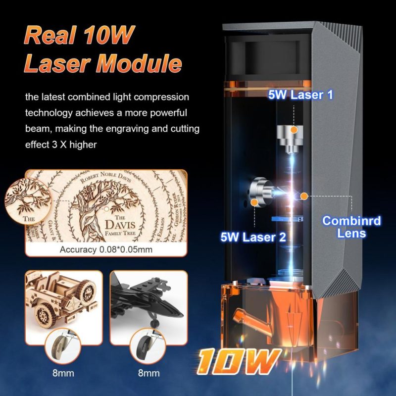 WAINLUX L6 Laser Engraver 10W Laser Power High-speed Air Assist  |   Laser Equipment Laser Equipment Laser Equipment