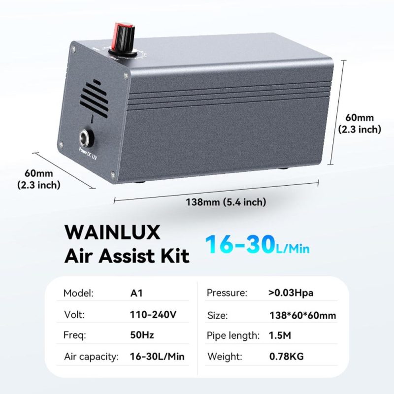 WAINLUX Laser Cutting Engraving Air Assisted Accessories 30L/min Adjustable High Airflow  |   Laser Equipment Laser Equipment Laser Equipment