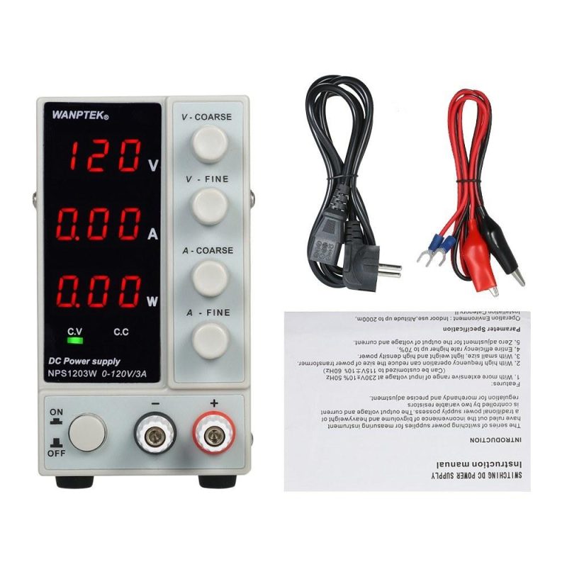 WANPTEK NPS1203W 0-120V 0-3A Switching DC Power Supply 3 Digits Display LED High Precision Adjustable Mini Power Supply AC 115V/230V 50/60Hz Voltage & Current Regulated Dual Output  |   Electrical Equipment & Supplies Electrical Equipment & Supplies Electrical Equipment & Supplies