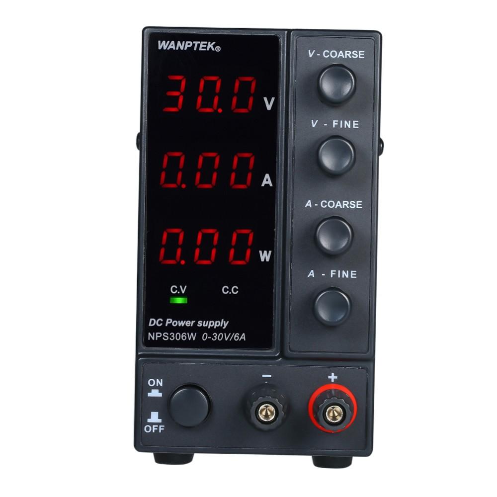 WANPTEK NPS306W 0-30V 0-6A Switching DC Power Supply 3 Digits Display LED High Precision Adjustable Mini Power Supply AC 115V/230V 50/60Hz Voltage & Current Regulated Dual Output  |   Electrical Equipment & Supplies Electrical Equipment & Supplies Black + White