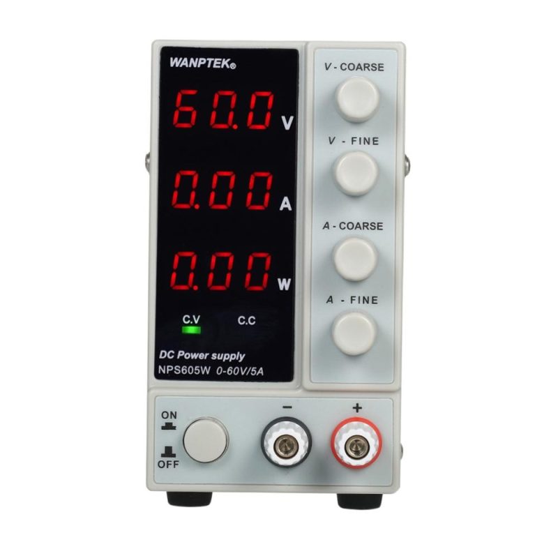 WANPTEK NPS605W 0-60V 0-5A Switching DC Power Supply 3 Digits Display LED High Precision Adjustable Mini Power Supply AC 115V/230V 50/60Hz Voltage & Current Regulated Dual Output  |   Electrical Equipment & Supplies Electrical Equipment & Supplies Black + White