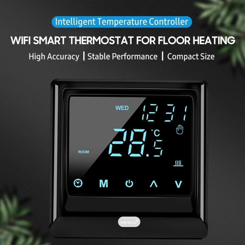 Wi-Fi Smart Thermostat 16A Digital Temperature Controller APP Remote Control  |   Temperature & Humidity Measurements Measurement & Analysis Instruments Black