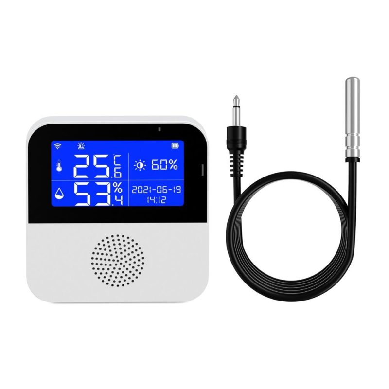 Wi-Fi Temperature Humidity Meter Indoor Hygrometer Temperature Sensor Alarm Tuya APP Control 2.9-inch LCD Backlight Display ℃ / ℉ with Time Date for Home  |   Temperature & Humidity Measurements Measurement & Analysis Instruments Temperature & Humidity Measurements