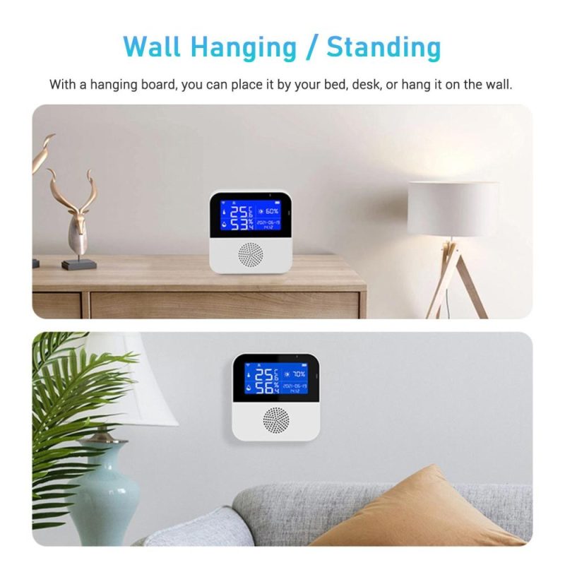 Wi-Fi Temperature Humidity Meter Indoor Hygrometer Temperature Sensor Alarm Tuya APP Control 2.9-inch LCD Backlight Display ℃ / ℉ with Time Date for Home  |   Temperature & Humidity Measurements Measurement & Analysis Instruments Temperature & Humidity Measurements