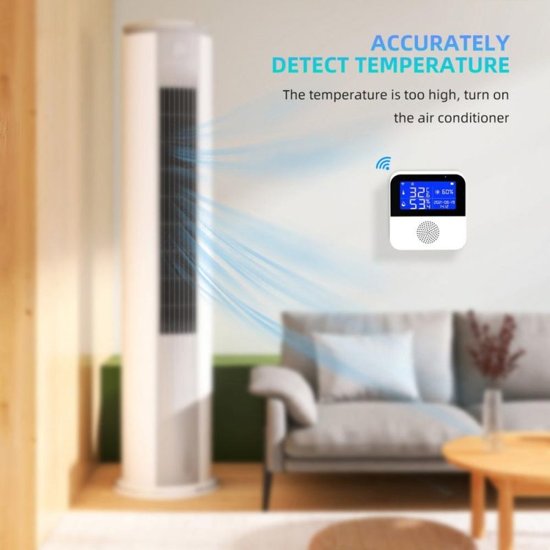 Wi-Fi Temperature Humidity Meter Indoor Hygrometer Temperature Sensor Alarm Tuya APP Control 2.9-inch LCD Backlight Display ℃ / ℉ with Time Date for Home  |   Temperature & Humidity Measurements Measurement & Analysis Instruments Temperature & Humidity Measurements