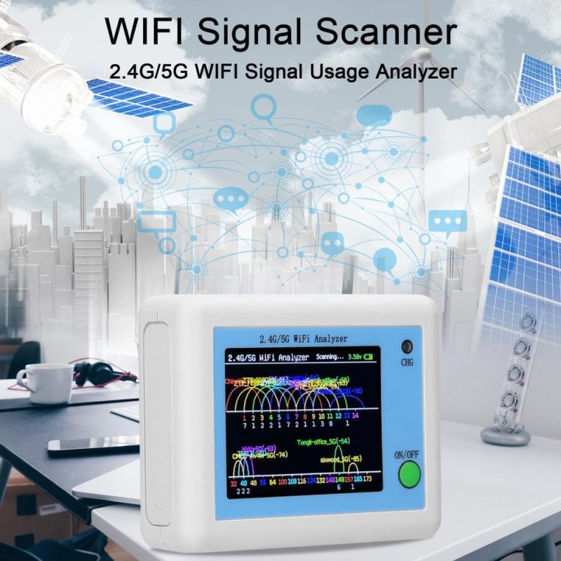 WIFI Signal Scanner 2.4G/5G WIFI Signal Usage Analyzer Router Management Assistant with 2.4inch Color Display  |   Other Instruments Measurement & Analysis Instruments Other Instruments