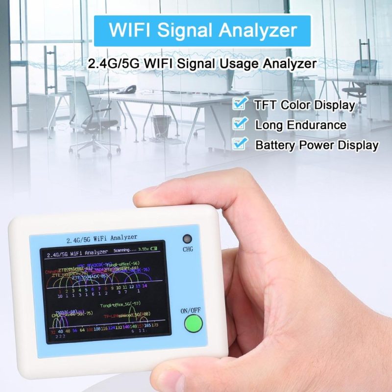 WIFI Signal Scanner 2.4G/5G WIFI Signal Usage Analyzer Router Management Assistant with 2.4inch Color Display  |   Other Instruments Measurement & Analysis Instruments Other Instruments