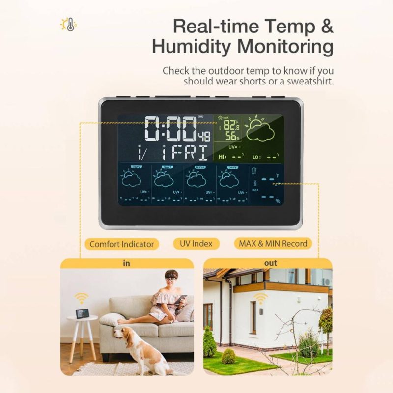 WiFi Smart LCD Weather Station APP Control Digital Indoor Outdoor Temperature Humidity Monitor Support Google Home  |   Temperature & Humidity Measurements Measurement & Analysis Instruments Temperature & Humidity Measurements