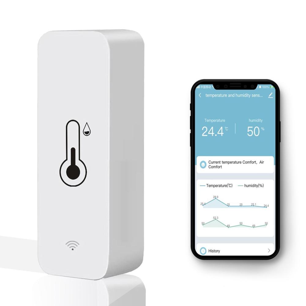 WiFi Temperature and Humidity Tester Household Thermometer Multi-functional Hygrometer Mobilephone APP Control Compatible with Alexa and Google Assistant for Voice Control  |   Temperature & Humidity Measurements Measurement & Analysis Instruments Temperature & Humidity Measurements