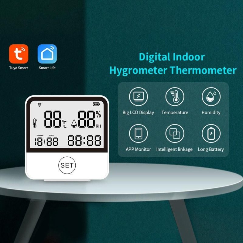 WiFi Temperature Humidity Monitor Smart Temperature & Humidity Sensor Meter with LCD Screen Digital Indoor Hygrometer Thermometer  |   Temperature & Humidity Measurements Measurement & Analysis Instruments Temperature & Humidity Measurements