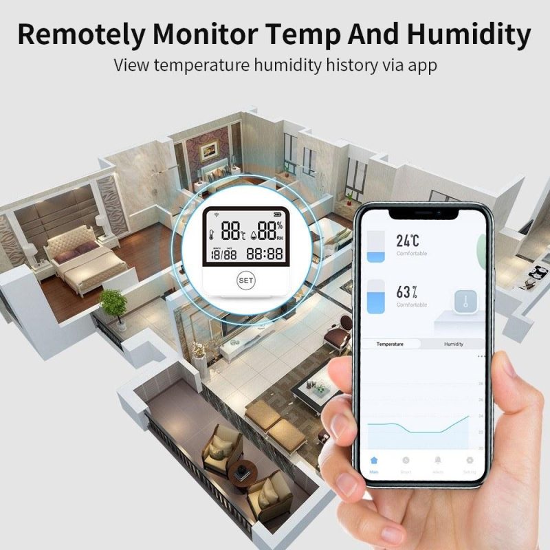 WiFi Temperature Humidity Monitor Smart Temperature & Humidity Sensor Meter with LCD Screen Digital Indoor Hygrometer Thermometer  |   Temperature & Humidity Measurements Measurement & Analysis Instruments Temperature & Humidity Measurements