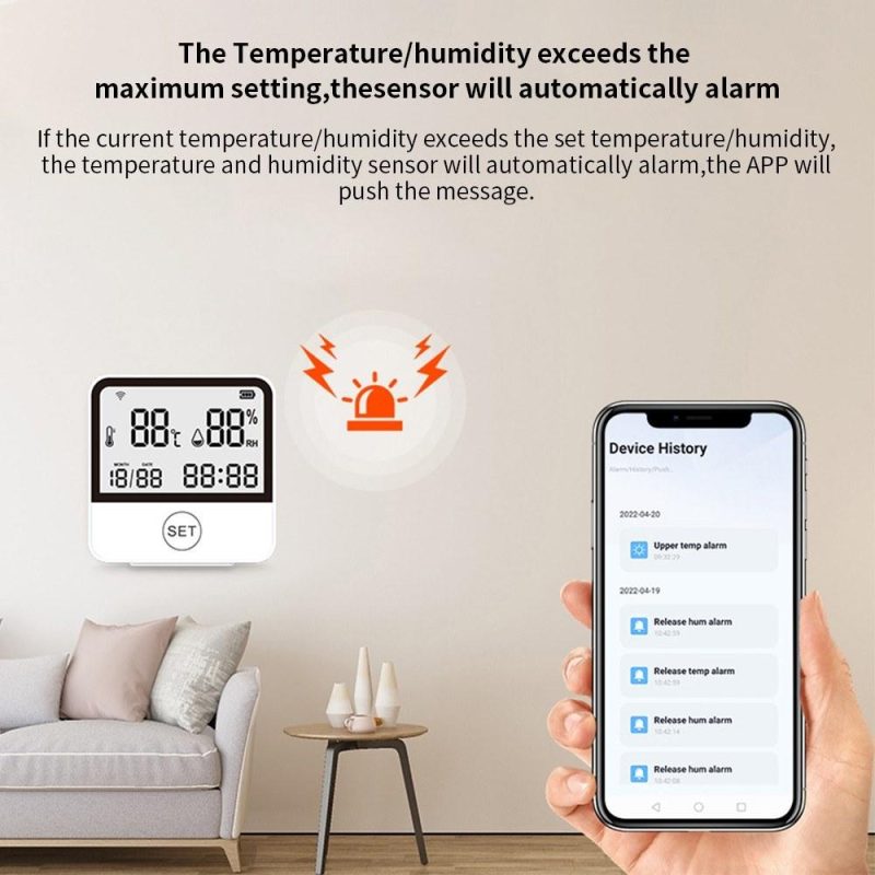 WiFi Temperature Humidity Monitor Smart Temperature & Humidity Sensor Meter with LCD Screen Digital Indoor Hygrometer Thermometer  |   Temperature & Humidity Measurements Measurement & Analysis Instruments Temperature & Humidity Measurements