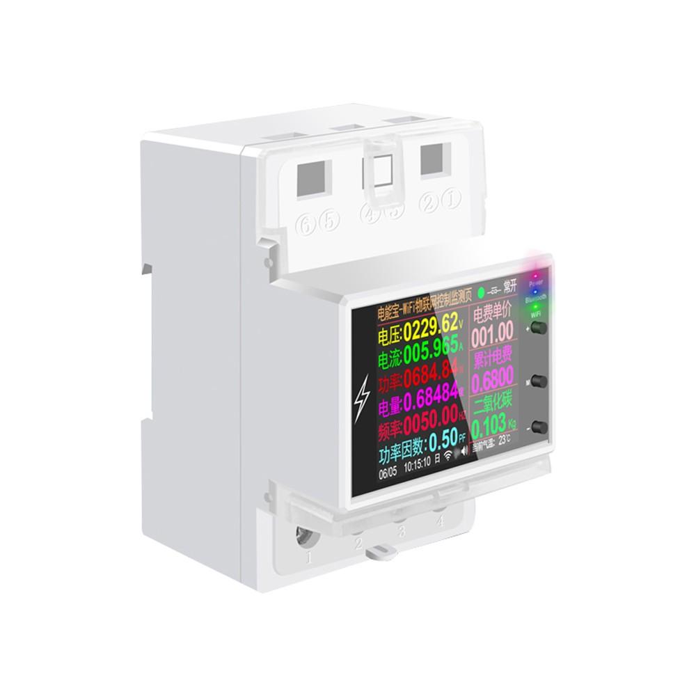 Wifi Version Intelligent 2P Electricity Power Monitor DIN-rail Mounting Multi-energy Alternating Current Meter 2.4 inch LCD Color Screen Mobilephone APP Remote Controlling Device  |   Other Instruments Measurement & Analysis Instruments Other Instruments