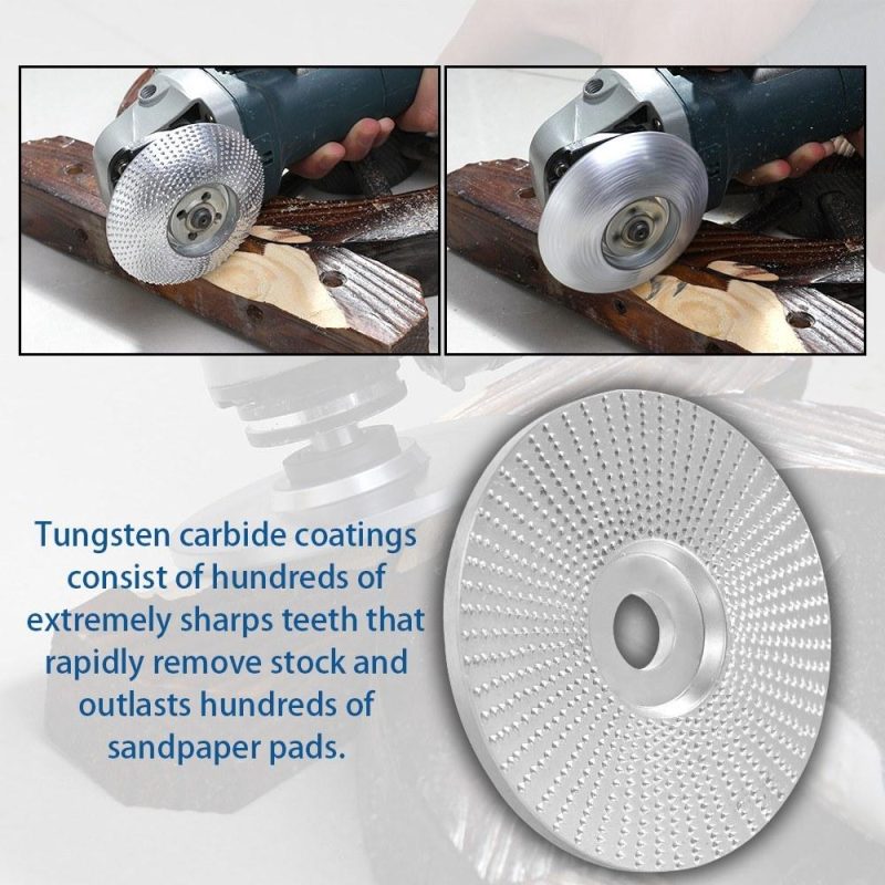 Wood Angle Grinding Wheel Sanding Carving Rotary Tool Abrasive Disc For Angle Grinder Tungsten Carbide Coating Bore Shaping 5/8inch Bore  |   Others Hardware & Gadgets Others