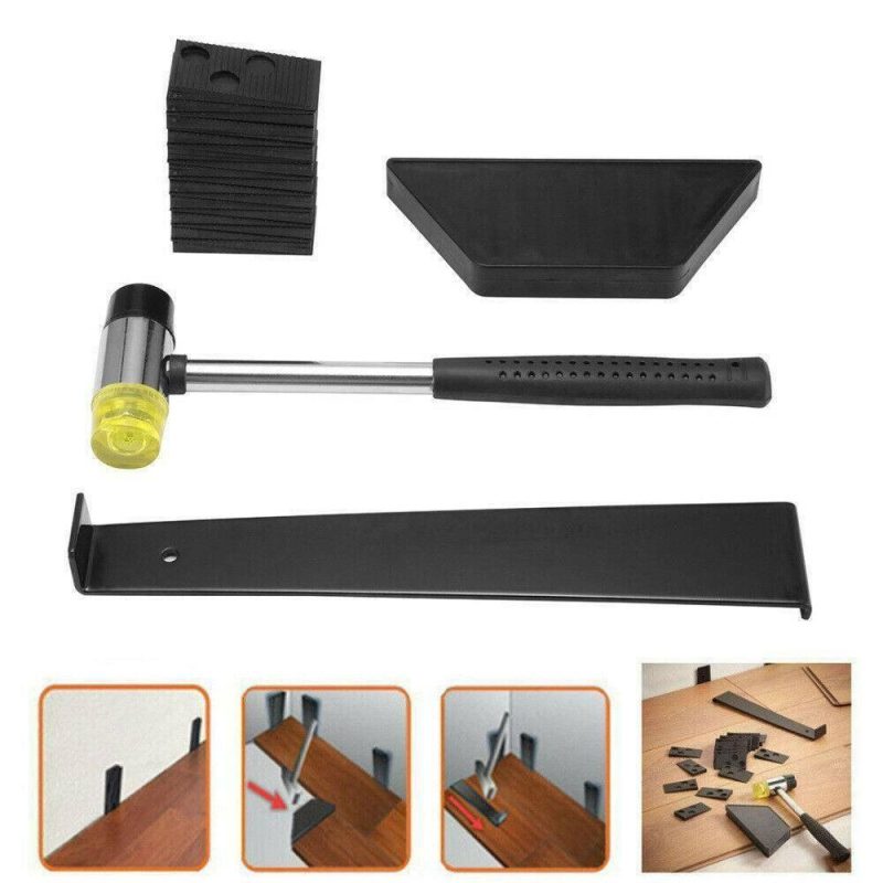 Wood Laminate Tool Floor Wood Floor Fitting Installation Kit With 20 Spacer  |   Others Hardware & Gadgets Black