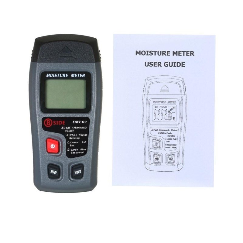 Wood Moisture Test Moisture Meter 4 Modes Portable Hygrometer Pin Type Timber Humidity Instrument Handheld Water Leak Detector LCD Display  |   Temperature & Humidity Measurements Measurement & Analysis Instruments Grey