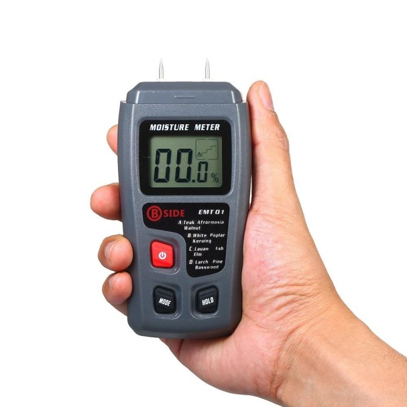 Wood Moisture Test Moisture Meter 4 Modes Portable Hygrometer Pin Type Timber Humidity Instrument Handheld Water Leak Detector LCD Display  |   Temperature & Humidity Measurements Measurement & Analysis Instruments Grey