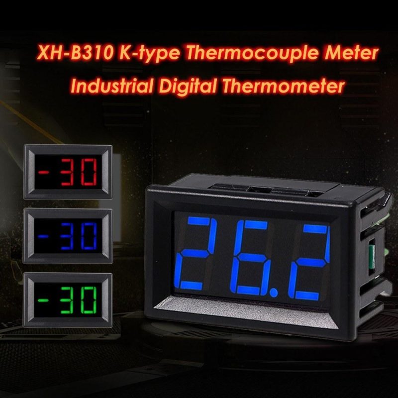 XH-B310 Industrial Digital Thermometer 12V Temperature Meter K-type M6 Thermocouple Tester -30~800℃ Thermograph High Accuracy with LED-Display  |   Temperature & Humidity Measurements Measurement & Analysis Instruments Blue/Green/Red