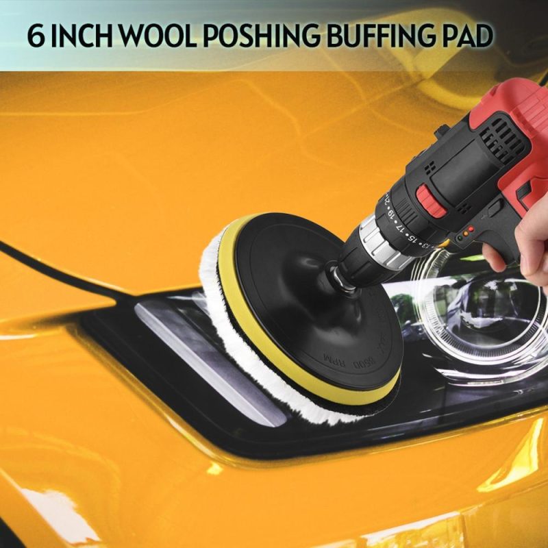 Yuclam Wool Polishing Buffing Pad 6 Pcs 6 Inch Polishing Buffing Wheel for Drill Buffer Attachment with M14 Drill Adapter  |   Others Hardware & Gadgets Others