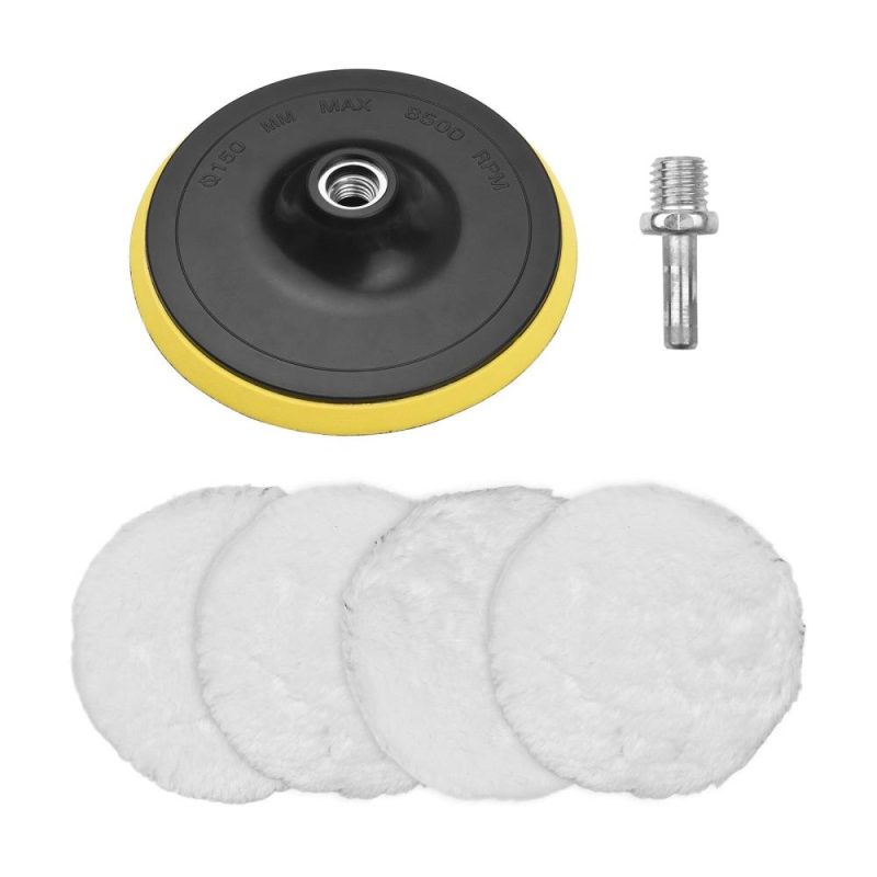 Yuclam Wool Polishing Buffing Pad 6 Pcs 6 Inch Polishing Buffing Wheel for Drill Buffer Attachment with M14 Drill Adapter  |   Others Hardware & Gadgets Others