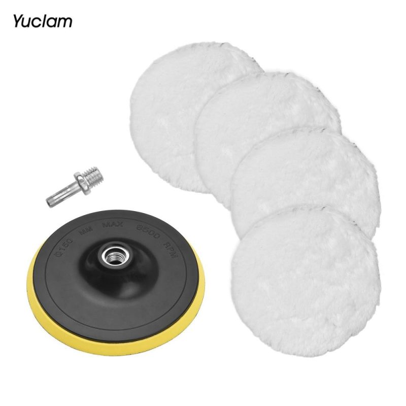 Yuclam Wool Polishing Buffing Pad 6 Pcs 6 Inch Polishing Buffing Wheel for Drill Buffer Attachment with M14 Drill Adapter  |   Others Hardware & Gadgets Others