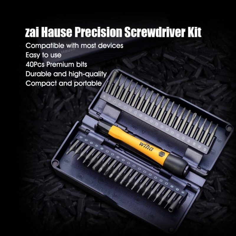 zai Hause Precision Screwdriver Kit 41 in 1 with 40 Bits Screwdriver Bit Set Z6901C4  |   Screwdriver & Screwdriver Set Professional Tools Grey