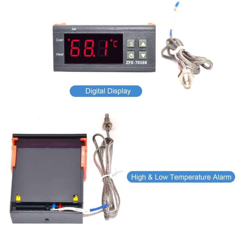 ZFX-7016K 30A Digital Temperature Controller Intelligent High Accuracy Temp Control Thermostat for Freezer Fridge Hatching  |   Temperature & Humidity Measurements Measurement & Analysis Instruments Temperature & Humidity Measurements