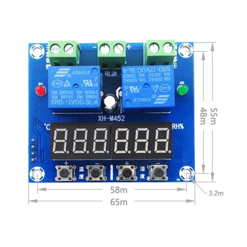 ZFX-M452 Humidity Temperature Controller Module Digital Thermostat Humidistat Controller Automatic Constant Temperature and Humidity   Controller  |   Temperature & Humidity Measurements Measurement & Analysis Instruments Temperature & Humidity Measurements