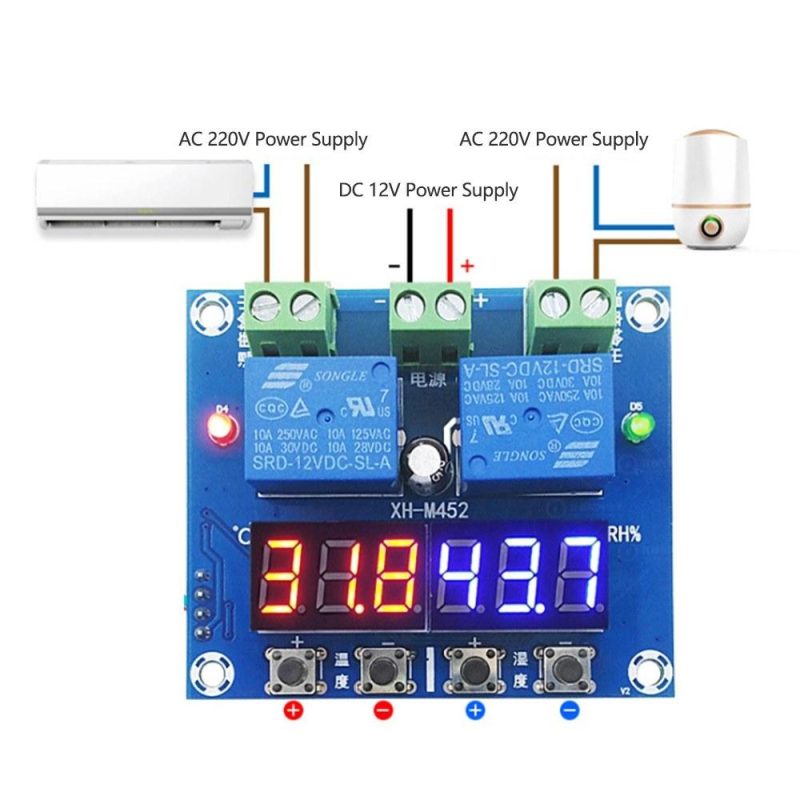 ZFX-M452 Humidity Temperature Controller Module Digital Thermostat Humidistat Controller Automatic Constant Temperature and Humidity   Controller  |   Temperature & Humidity Measurements Measurement & Analysis Instruments Temperature & Humidity Measurements