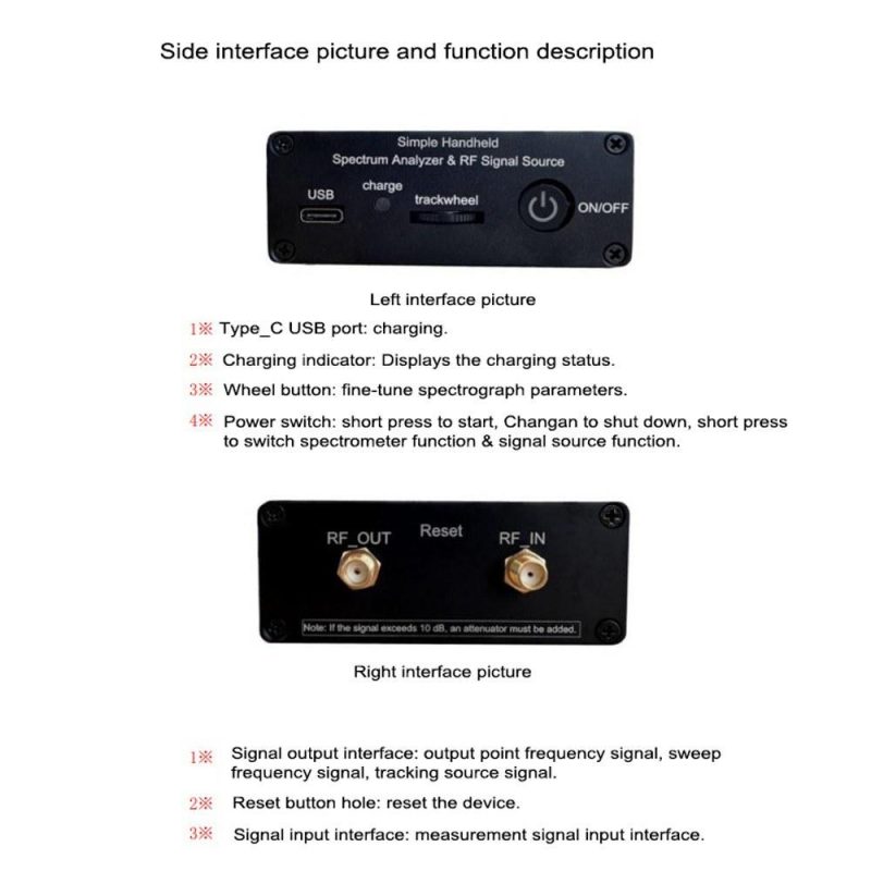 ZQ6 Spectrum Analyzer with Radio Frequency Signal Source and Tracking Source 35MHz-6000MHz 4.3-inch Touching Screen Large Capacity Battery Handheld Spectrum Analysis Machine  |   Other Instruments Measurement & Analysis Instruments Black