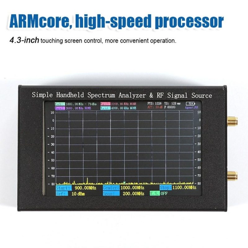 ZQ6 Spectrum Analyzer with Radio Frequency Signal Source and Tracking Source 35MHz-6000MHz 4.3-inch Touching Screen Large Capacity Battery Handheld Spectrum Analysis Machine  |   Other Instruments Measurement & Analysis Instruments Black